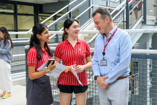 Jonny with students